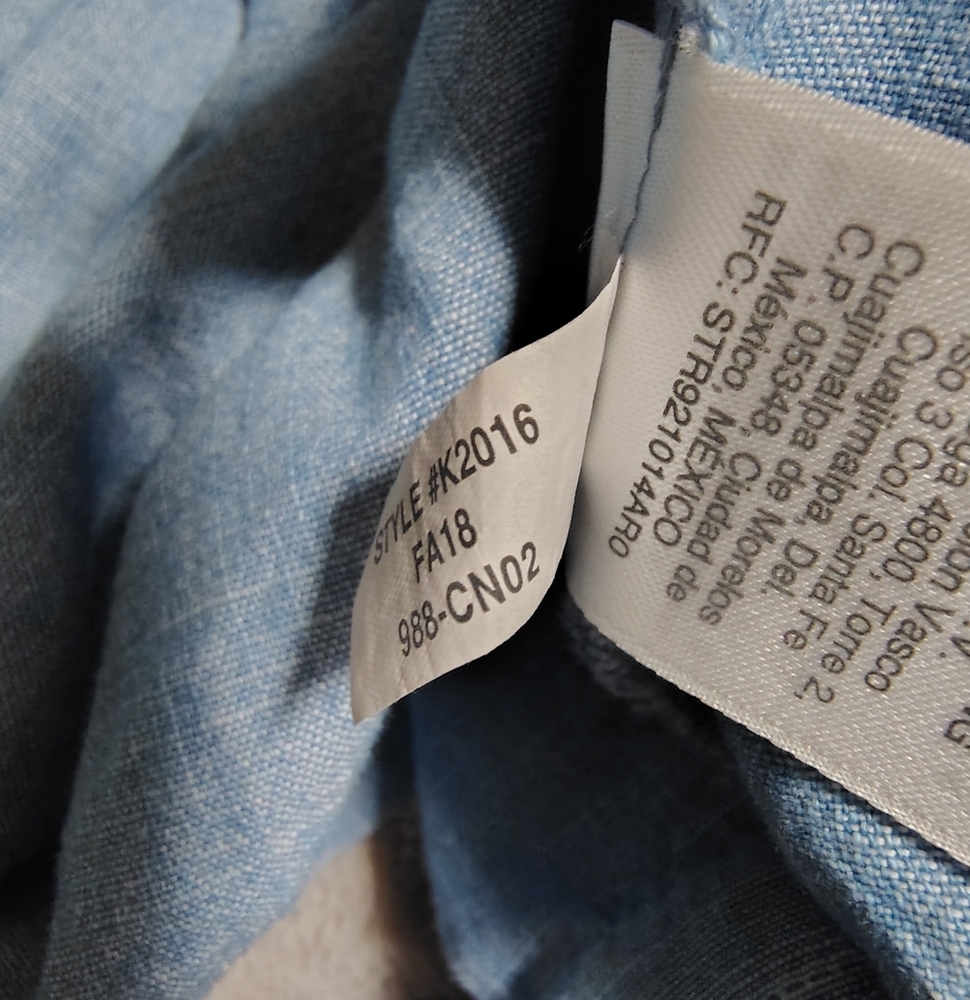 NWT J. Crew Denim Blue Chambray Wrap Blouse Indigo Star Print Women's XS NEW! - Picture 7 of 10